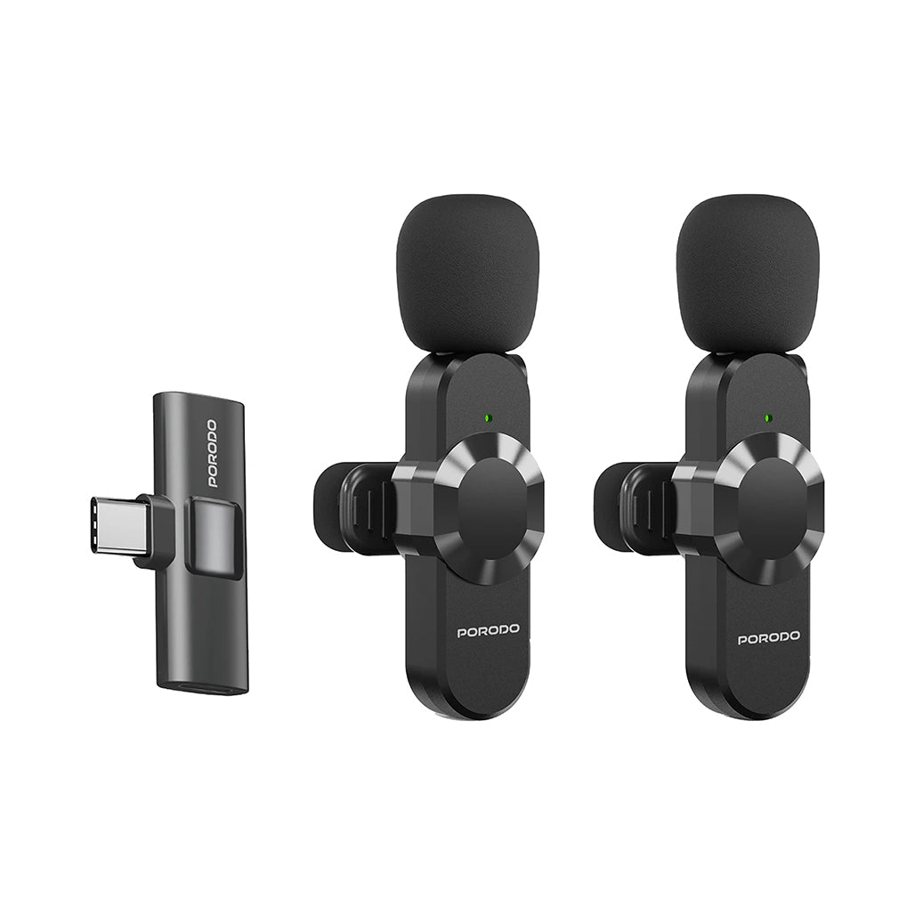 Porodo Audix Pro Lavalier Dual Microphone Type-C & Lightning