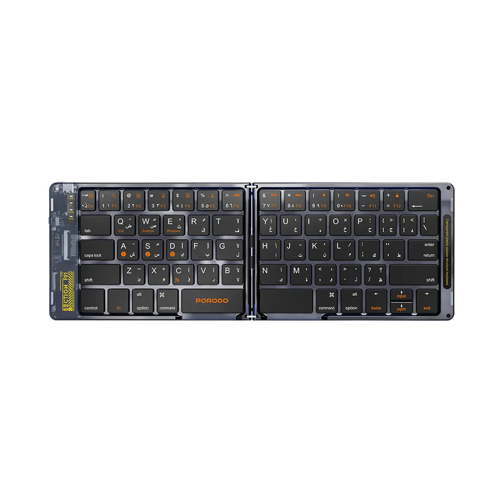 Porodo Crystal Shell Foldable Wireless Keyboard
