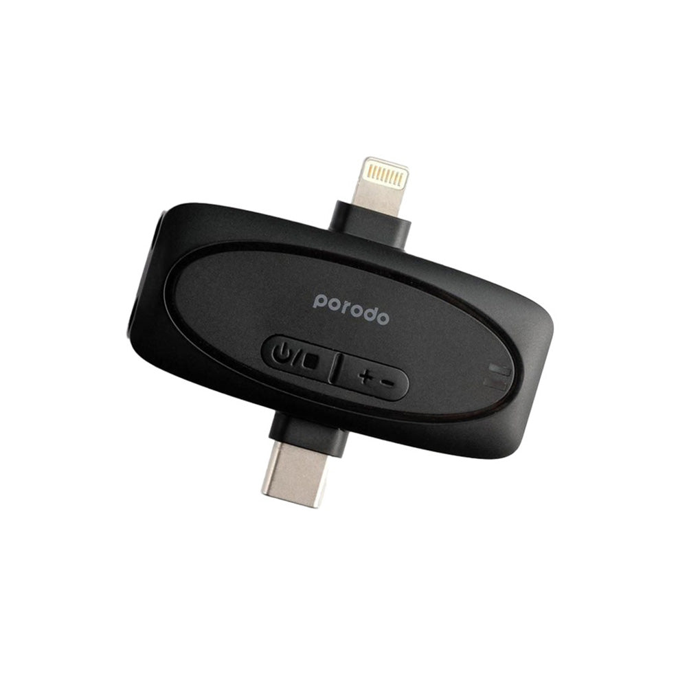 Porodo Dual Connector Lavalier Dual Wireless Mic