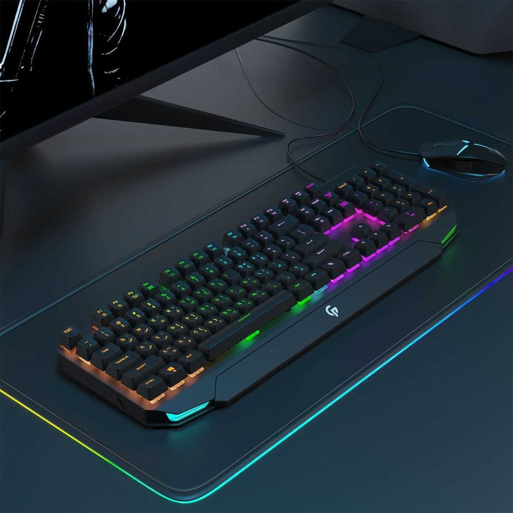 Porodo PDX217 Keyboard Ultra With Rainbow Lighting And Aluminum Panel