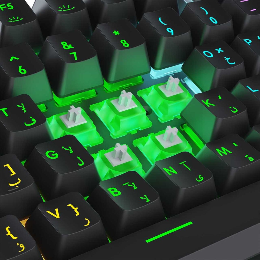 Porodo PDX217 Keyboard Ultra With Rainbow Lighting And Aluminum Panel