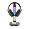 Porodo Gaming RGB Headphone Stand, Wireless Charging & USB-C Hub with Screen Lamp 5W