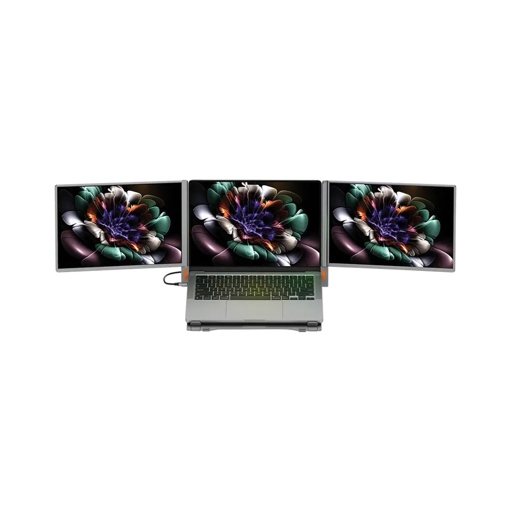 Powerology Portable Dual Screen Monitor - Gray