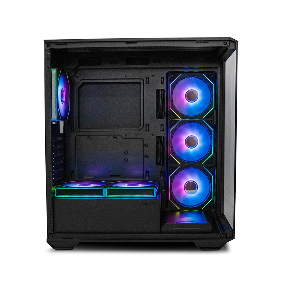 XASTRA Q600 Black Mid Tower Computer Case with 6 ARGB Fans
