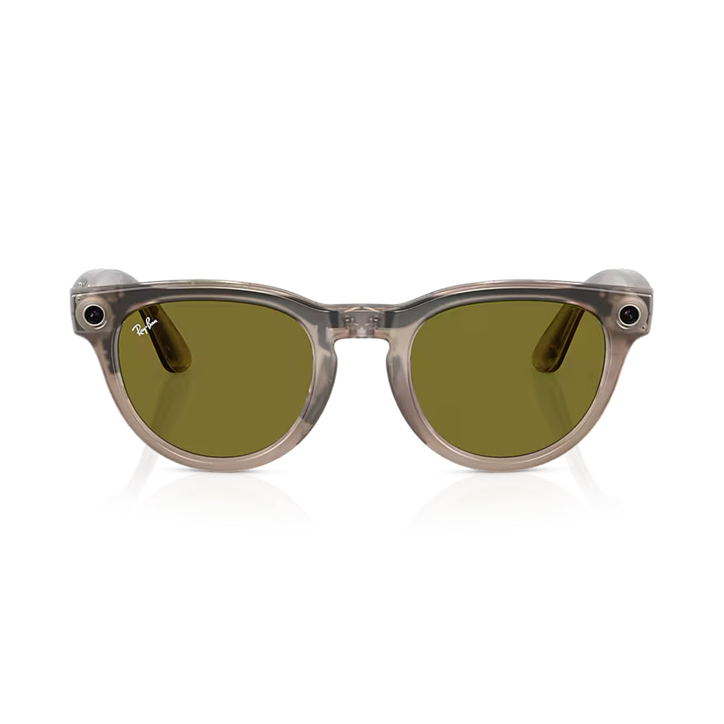 Ray-Ban Meta Headliner Smart Glasses Shiny Black/ Green Polarized