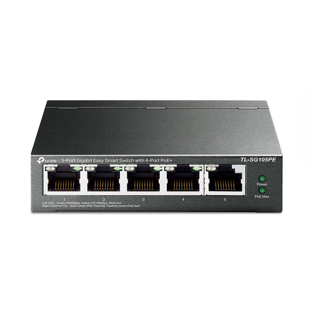 TPLink TL-SG105PE 5-Port Gigabit Easy Smart PoE Switch with 4-Port PoE+