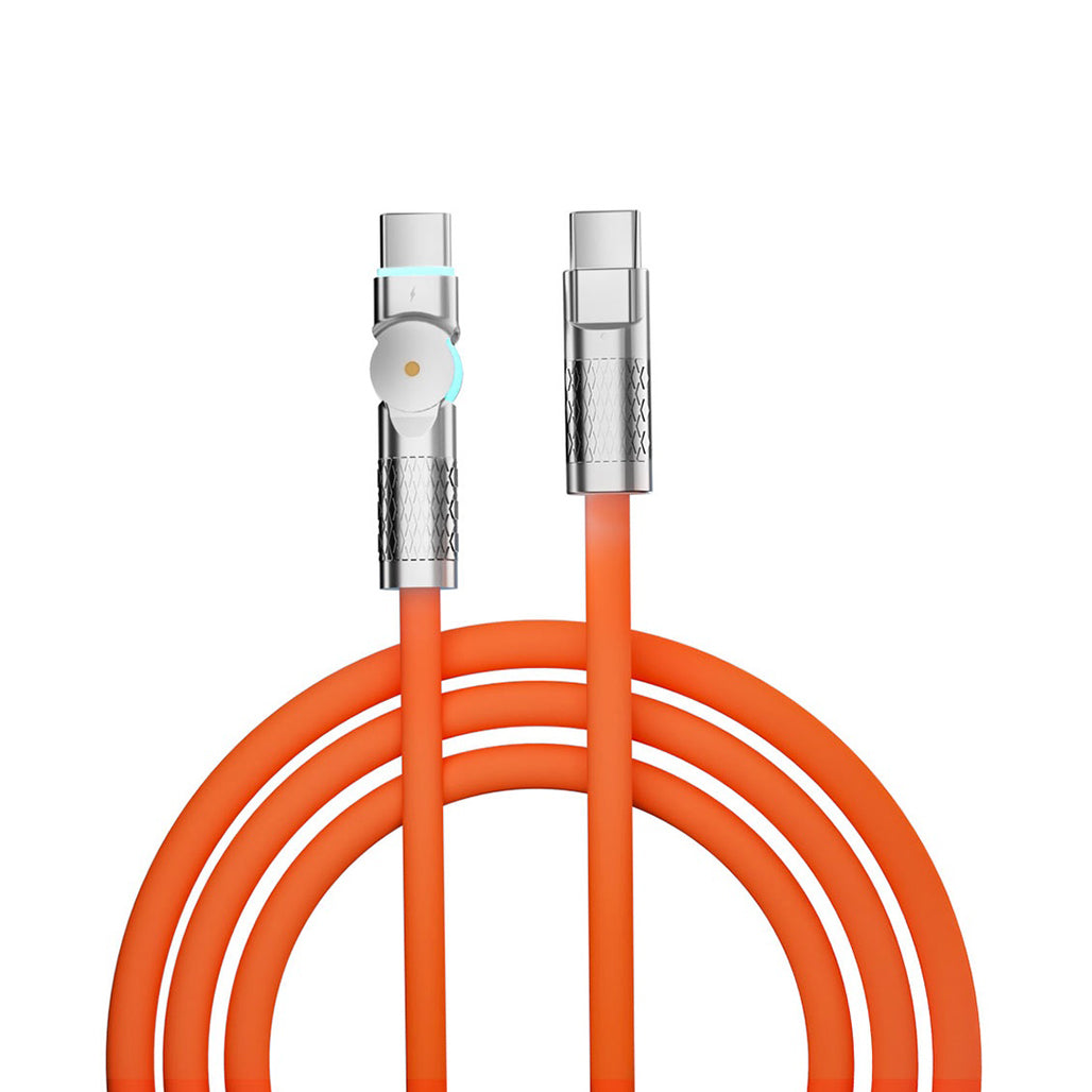 Porodo PD100W - 3-in-1 Cable 180 Degrees Rotation: 1.2M - Orange