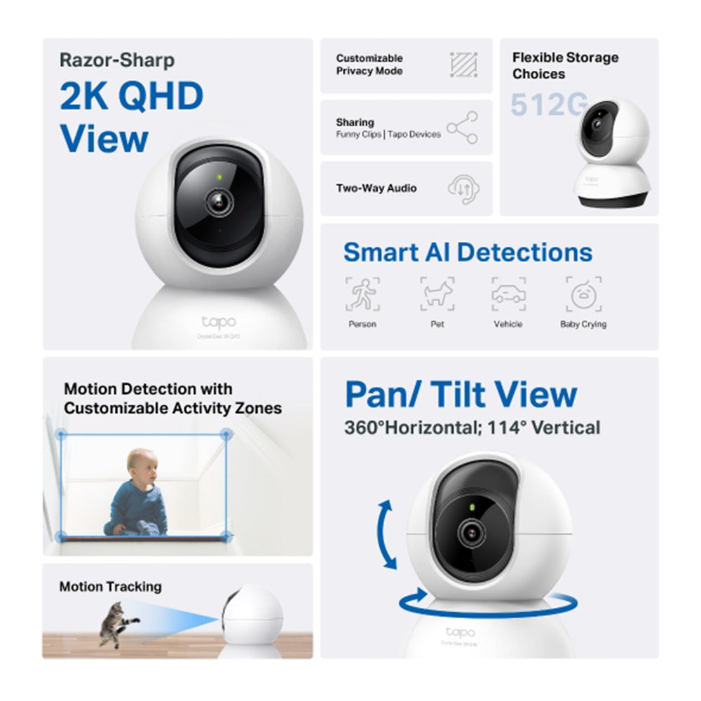 TP-Link Tapo C220 Pan/Tilt AI Home Security Wi-Fi Camera Tapo C220