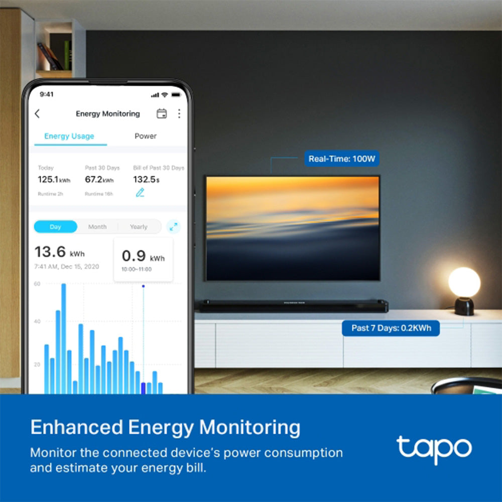 TP-Link Tapo P115 Mini Smart Wi-Fi Socket, Energy Monitoring