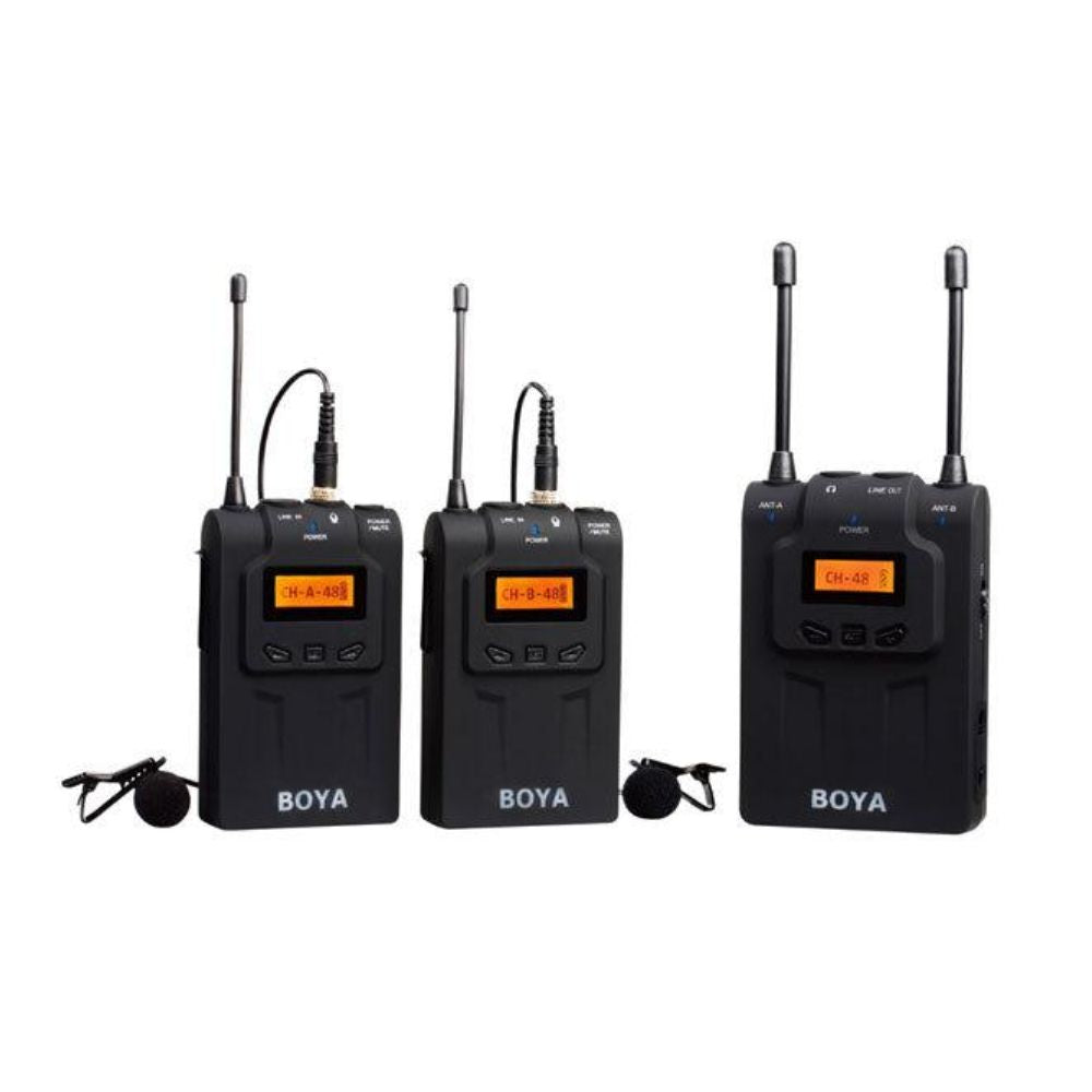 BOYA BY-WM8 Pro-K1 UHF Dual-Channel Wireless Microphone System with One Receiver and One Transmitter