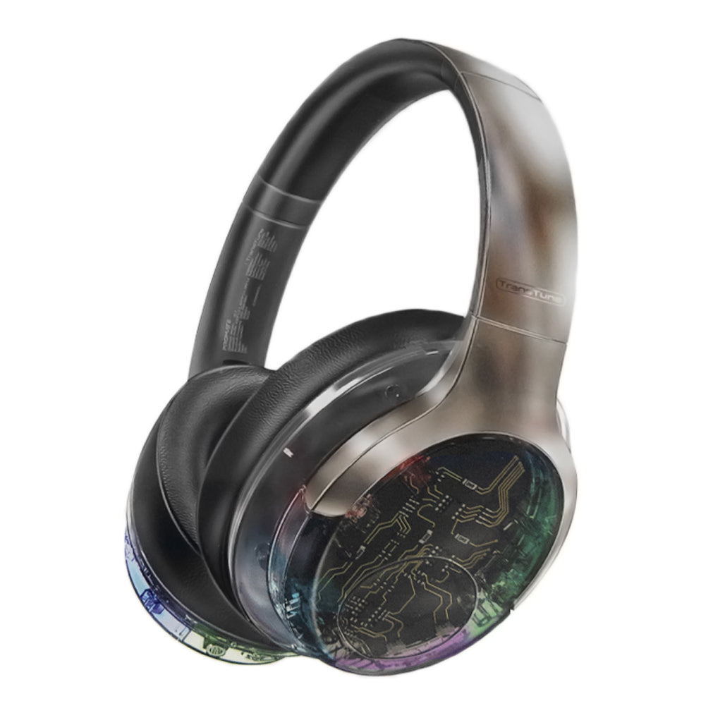 Promate Transtune Gunmetal - RGB ANC Wireless Headphones