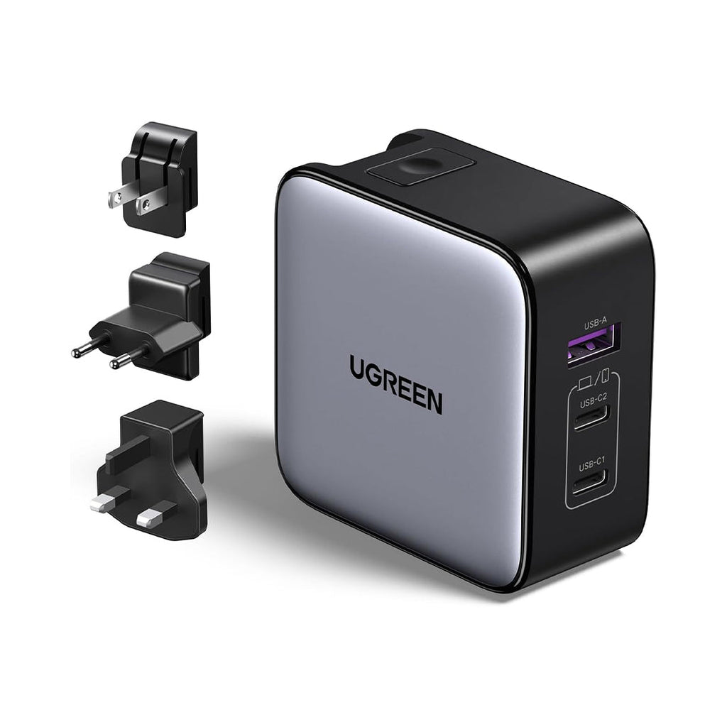 UGREEN 65W GaN USB-C Travel Charger 3-Port International Adapter