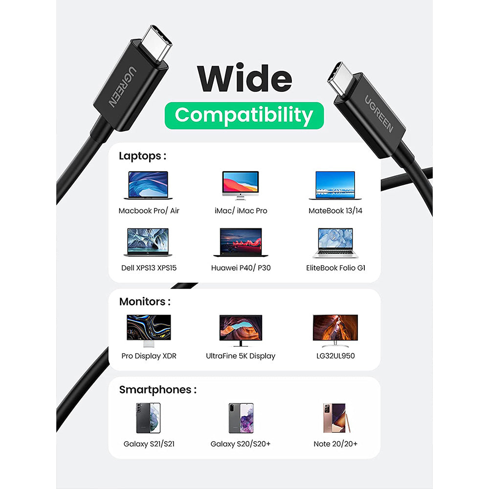 UGREEN Thunderbolt 4 USB-C Male To Male Cable