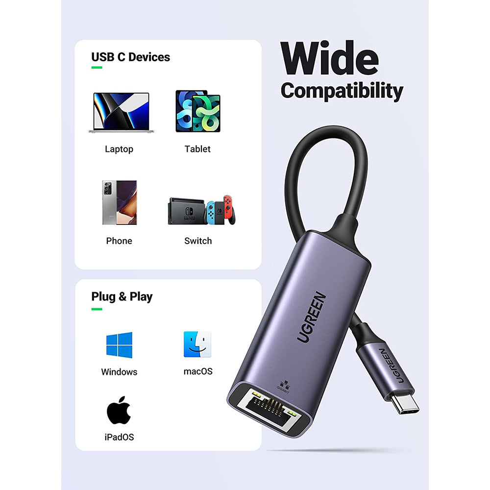 UGREEN USB-C to Gigabit Ethernet Adapter | 50737