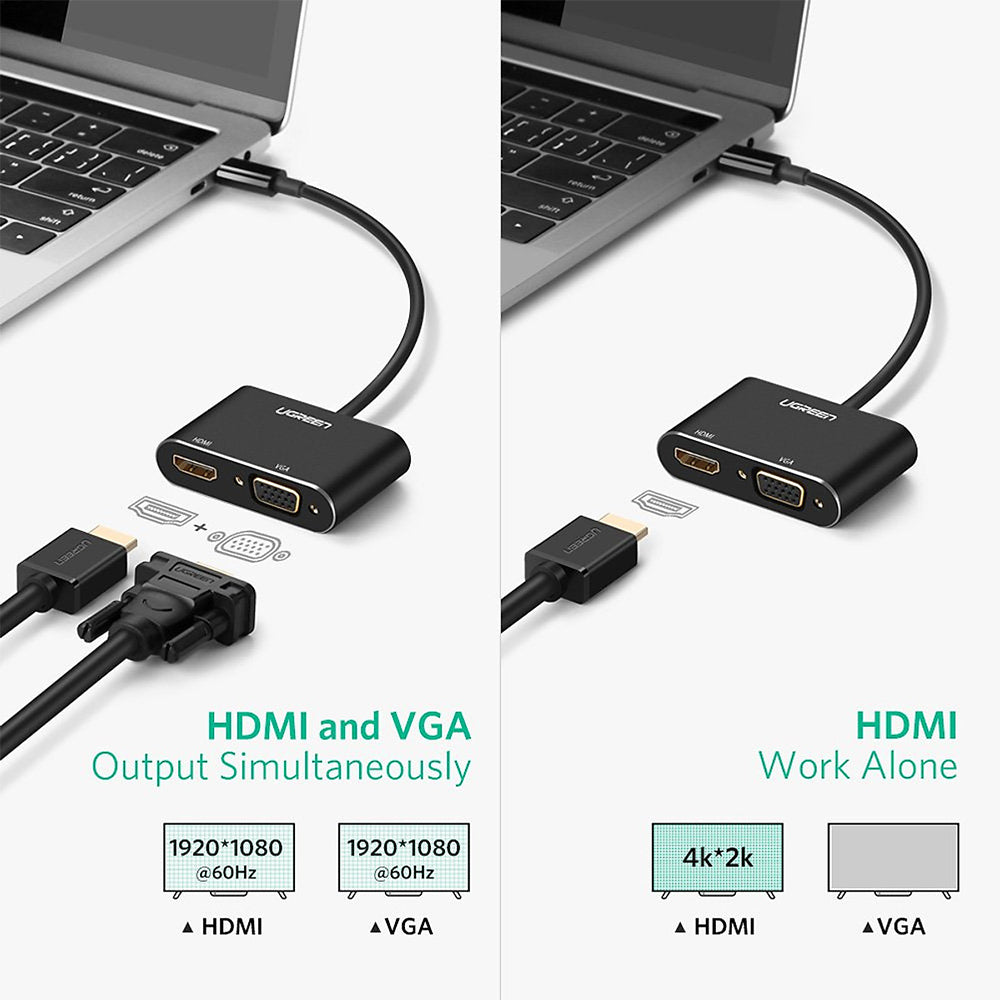 UGREEN USB-C to HDMI + VGA Adapter