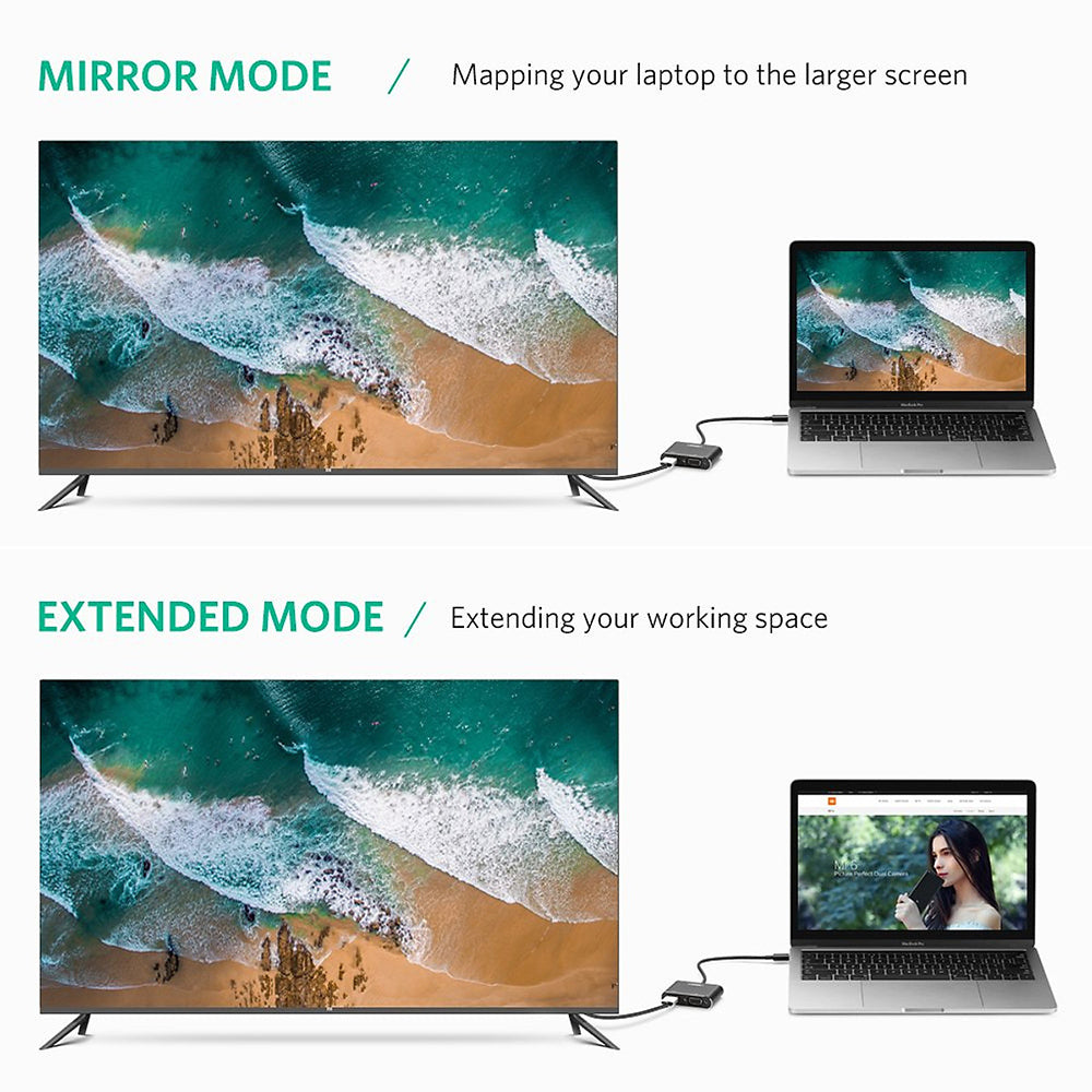 UGREEN USB-C to HDMI + VGA Adapter
