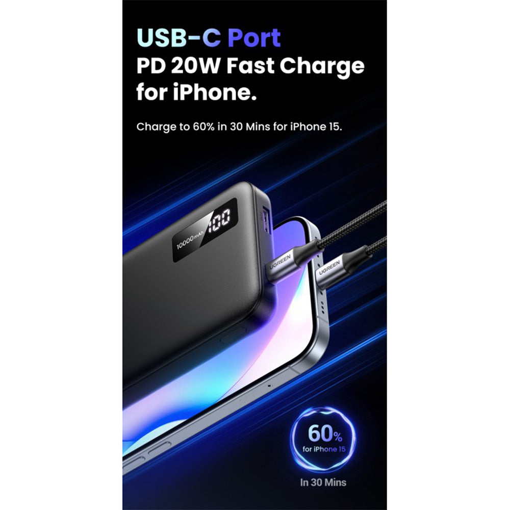 UGREEN Power Bank 10000mAh 20W PD 3 Ports