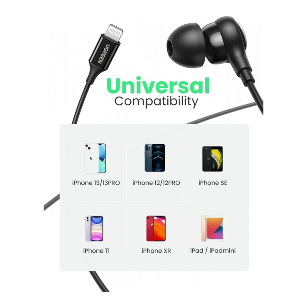 UGREEN MFI Certified Lightning Wired Earphones With Microphone