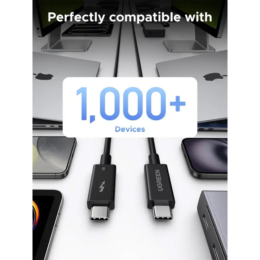 UGREEN Intel Certified Thunderbolt 5 USB-C Male to Male Cable - 1M