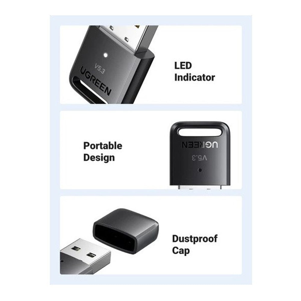 UGREEN USB Bluetooth 5.4 Adapter, Stable & Ultra-Fast Connection - CM748 35058