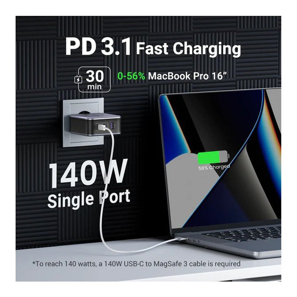 UGREEN Nexode 140W Charger, 3 Ports + 1.5m USB-C Cable