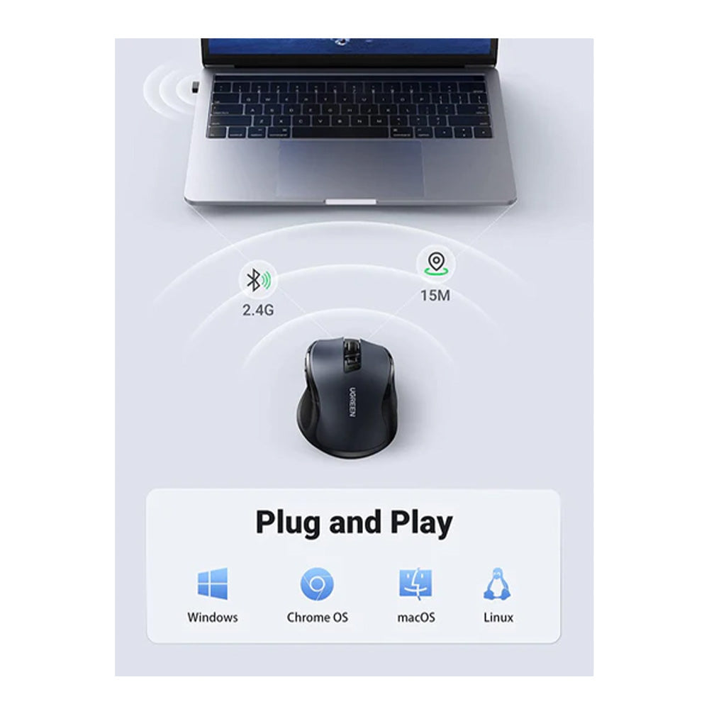 UGREEN 4000 DPI Silent 2.4GHz Wireless Mouse
