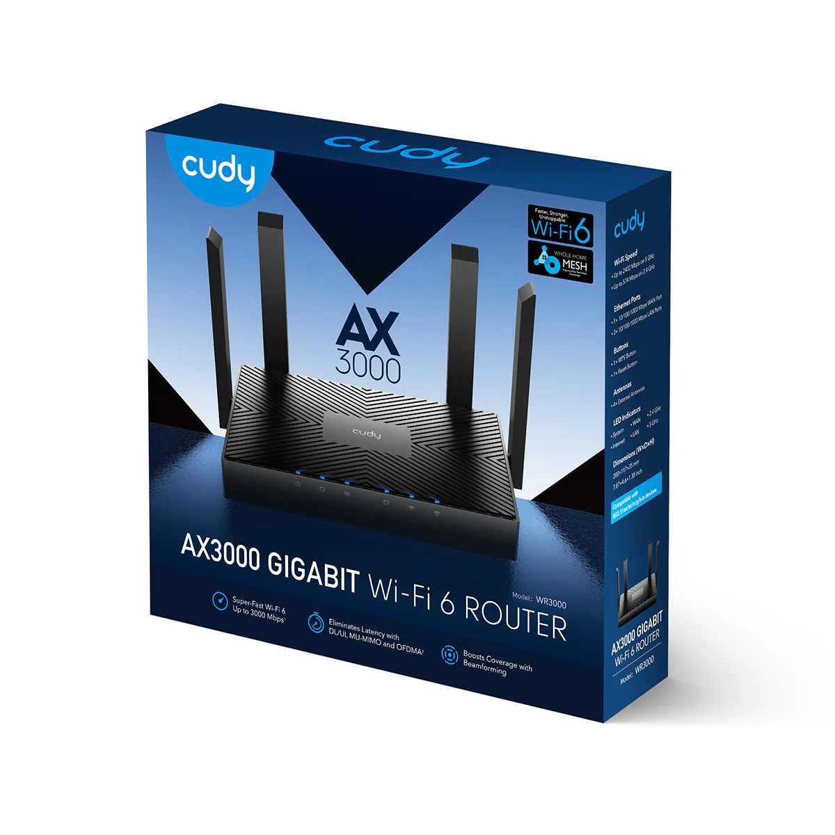 Cudy AX3000 Gigabit Mesh Wi-Fi 6 Router - WR3000