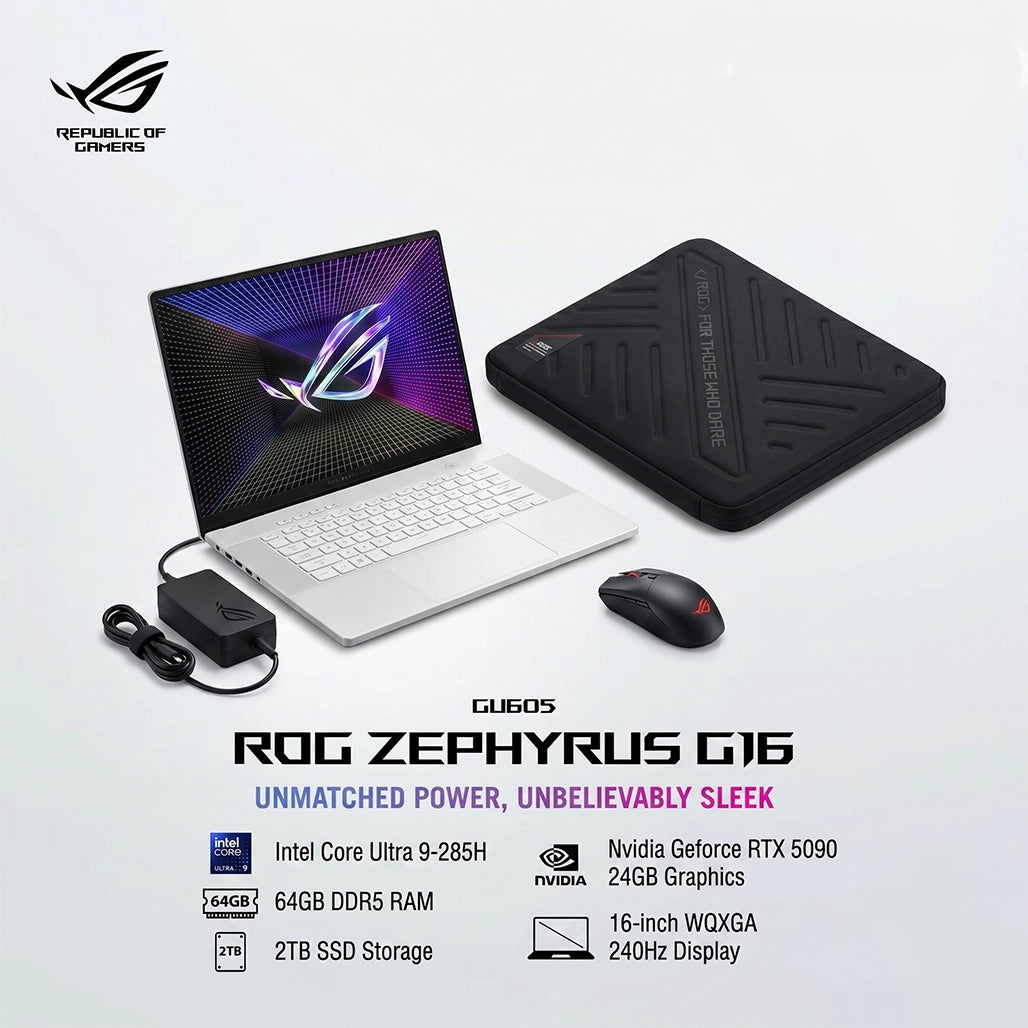 ASUS Rog Zephyrus G16 GU605CX-QR099 Ultra 9 285H with RTX5090 16-inch Gaming Laptop