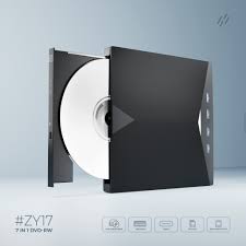 HEATZ ZY17 7 in 1 plug and play DVD drive & USB hub