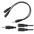 Board-x 3.5 mm Audio Adapter Male to 2 Female Y splitter