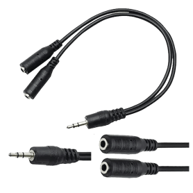 Board-x 3.5 mm Audio Adapter Male to 2 Female Y splitter