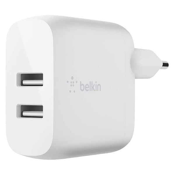 Belkin, WCB002VFWH Boost Charge 24W USB A Charger USB Mains Charger for iPhone 13, 13 Pro, 13 Pro Max, 13 Mini and Older Models, S20, S20+, S20 Ultra and Pixel 4
