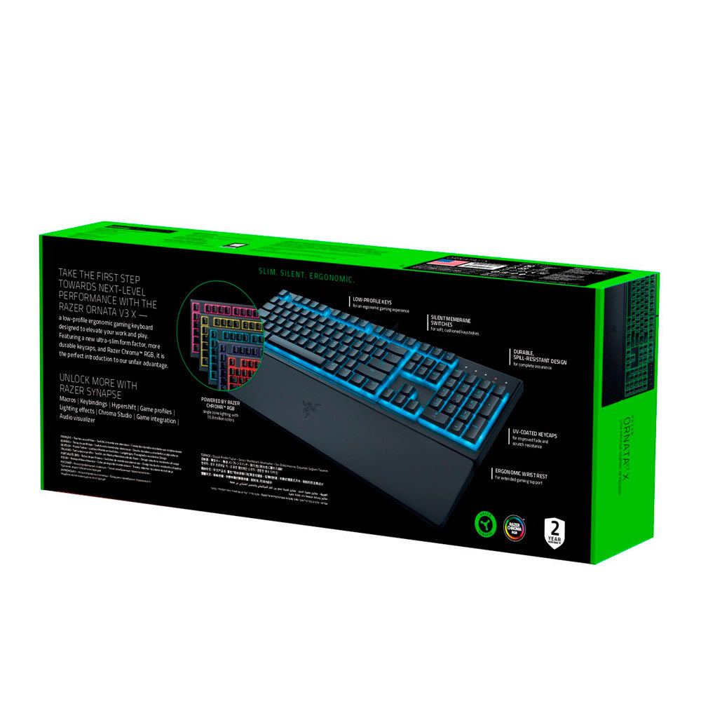 Razer-Ornata V3 X Full-Size Wired Membrane Gaming Keyboard with Chroma RGB Backlighting - Black