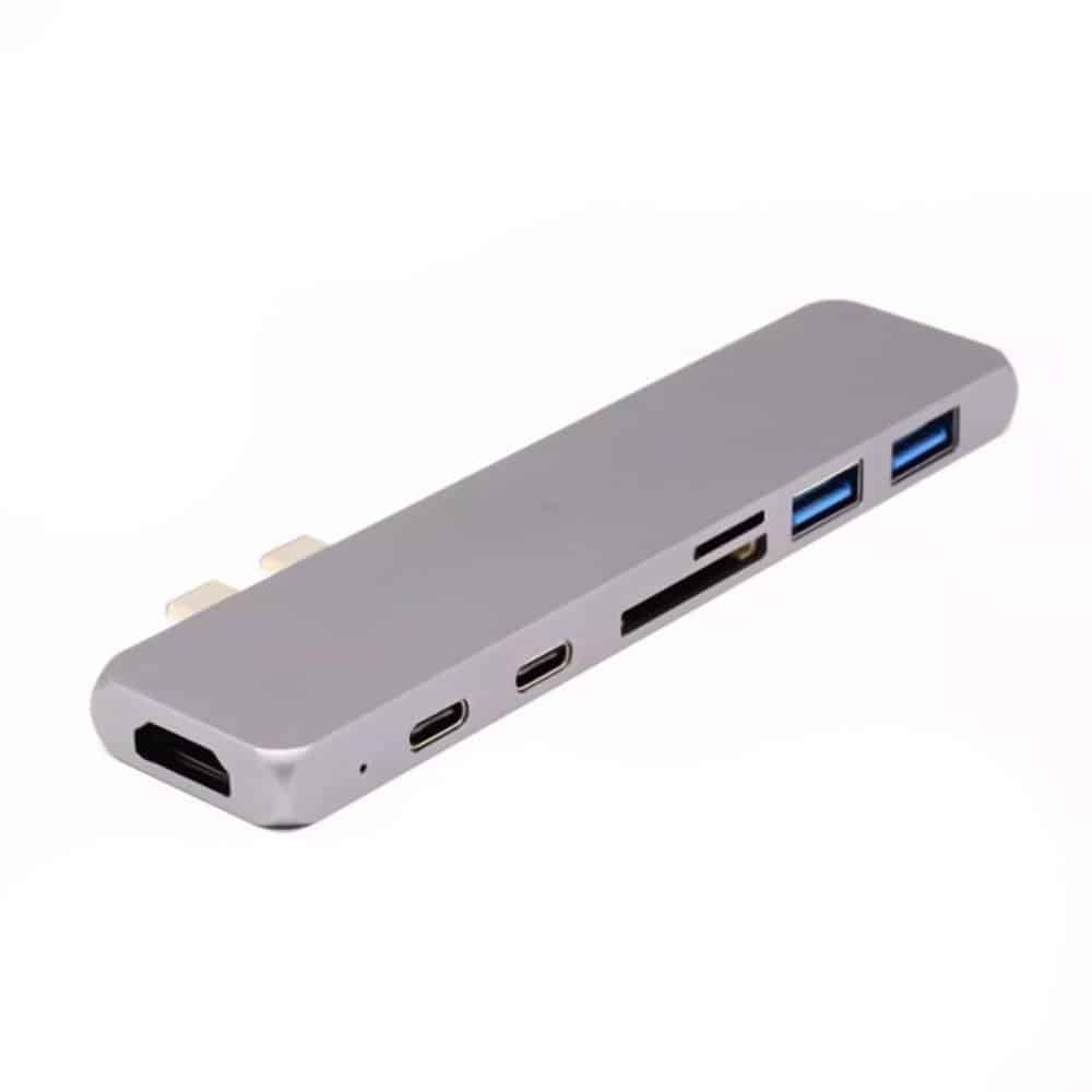 7-In-1 Dual USB TYPE-C Hub And Multi-Port Adapter