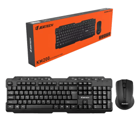 Jertech Keyboard Mouse Combo KM200 EN/AR Wireless Black