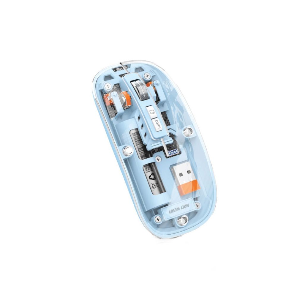 Green Lion Transparent Mouse 2 1600DPI