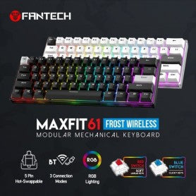 Fantech MK857 MAXFIT61, 3 Modes: Bluetooth, Wireless & Wired, Rechargeable Built-in Battery, Modular Mechanical Gaming Keyboard