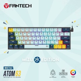 Fantech MIZU Edition MK874V2 - ATOM63, Pro Wired Mechanical Keyboard with RGB Lighting (Red Switch)