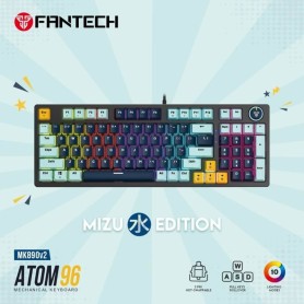 Fantech MIZU Edition MK890V2 - ATOM96, Pro Wired Mechanical Keyboard with RGB Lighting Navy Blue (Blue Switch)