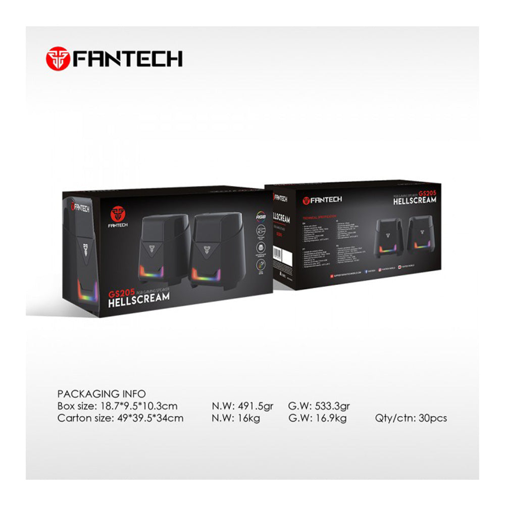 Fantech GS205 HELLSCREAM: USB Powered Gaming & Music Speaker with RGB Lighting