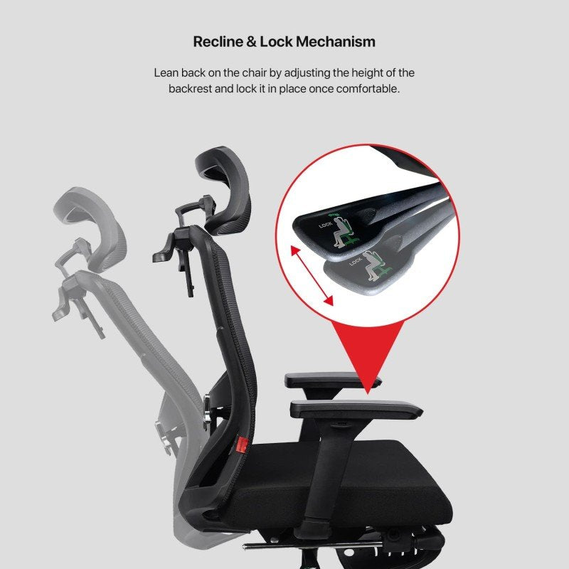 Fantech OC-A259PRO Office Chair with Adjustable 4D Armrests, Retractable Leg Rest, Breathable Backrest, and Smart Features Blac