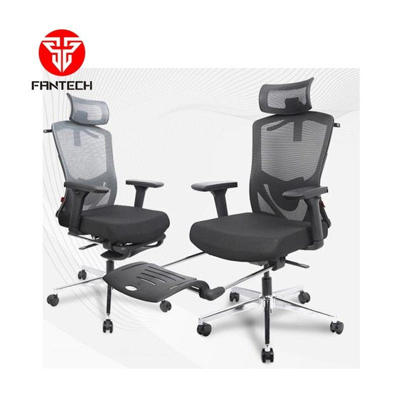 Fantech OC-A259PRO Office Chair with Adjustable 4D Armrests, Retractable Leg Rest, Breathable Backrest, and Smart Features Blac