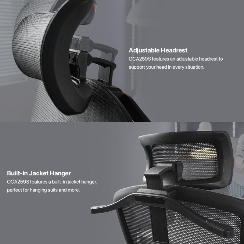 Fantech OC-A259s: Ultimate Comfort & Heavy-Duty Chair with Lumbar Support, Retractable Leg Rest, Metal Base, 2D Armres