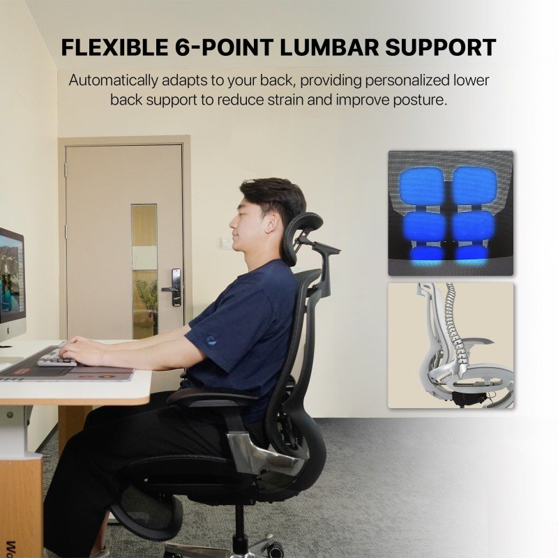 Fantech OC2 Next-Gen Ergonomic Chair – Built for Back Health & All-Day Comfort Blac