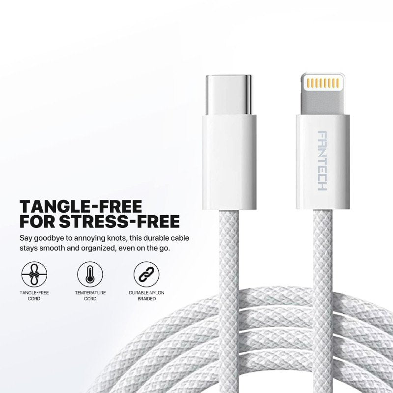 Fantech Power Kit PK202CL – 20W PD Fast Charging USB-C Charger + 1M USB-C to Lightning Cable