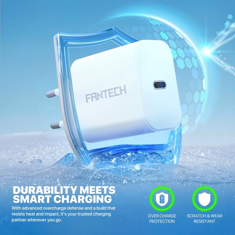 Fantech Power Kit PK202CL – 20W PD Fast Charging USB-C Charger + 1M USB-C to Lightning Cable