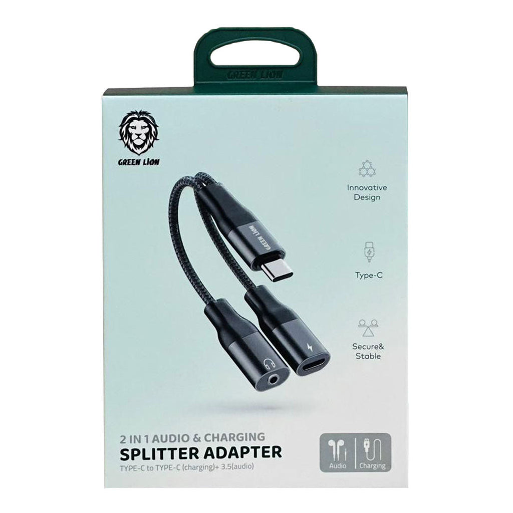 Green Lion 2 in 1 Audio & Charge Lightning Adapter