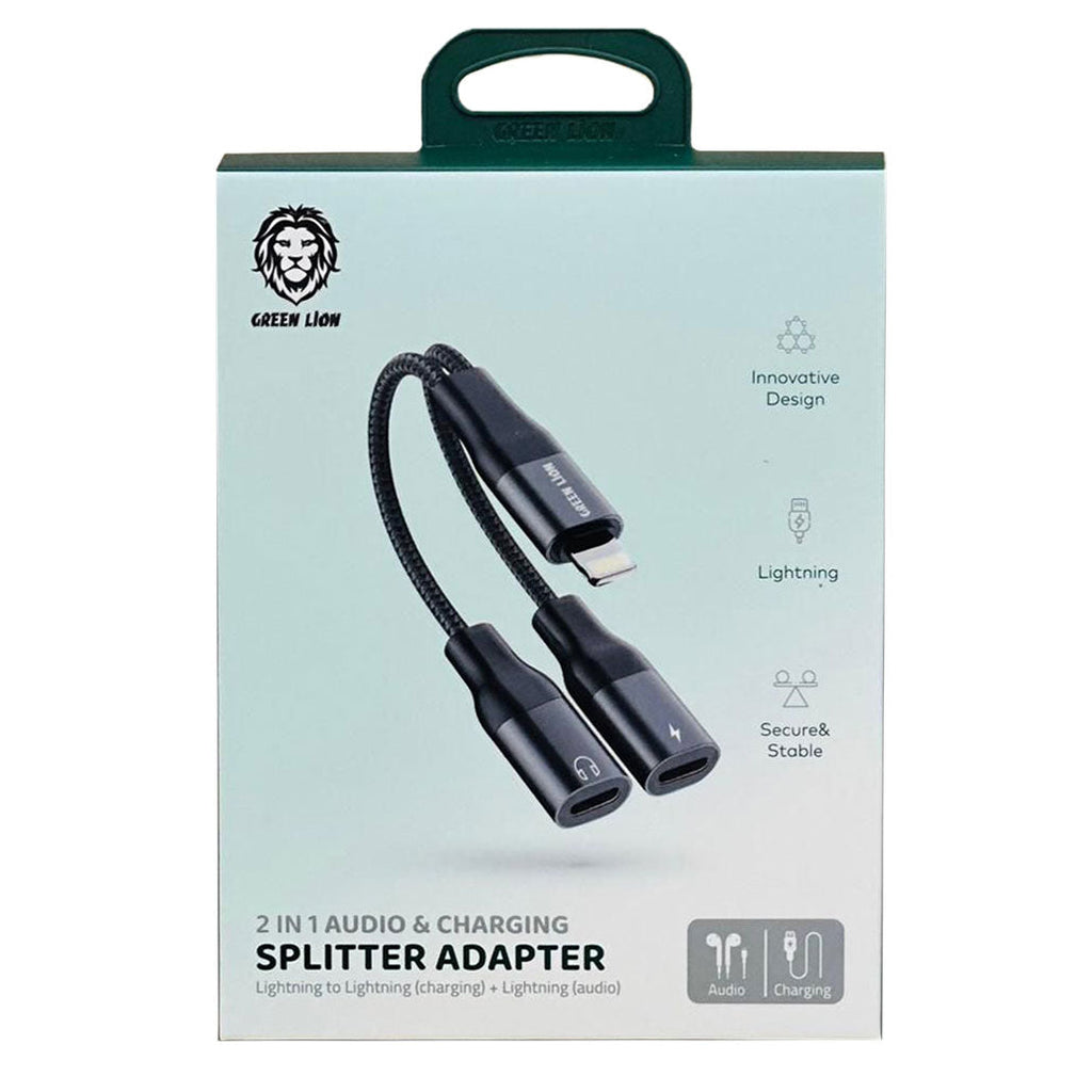 Green Lion 2 in 1 Audio & Charge Lightning Adapter