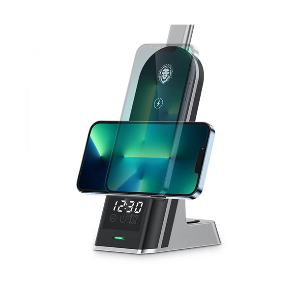 Green Lion 7 in 1 Dual Coil Max Wireless Charger 15W - Black