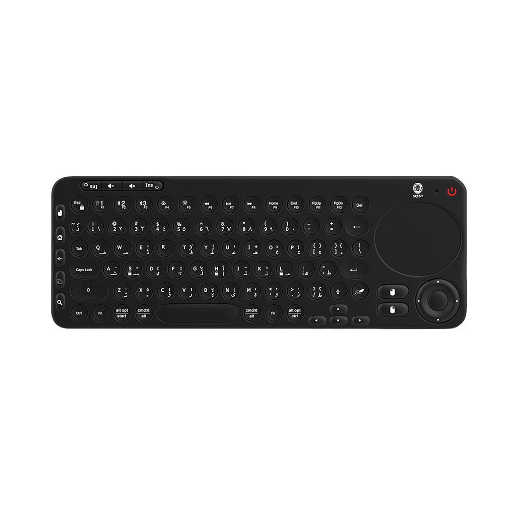 Green Lion Dual Mode Portable Wireless Keyboard ( English / Arabic ) With Touch Pad – Black